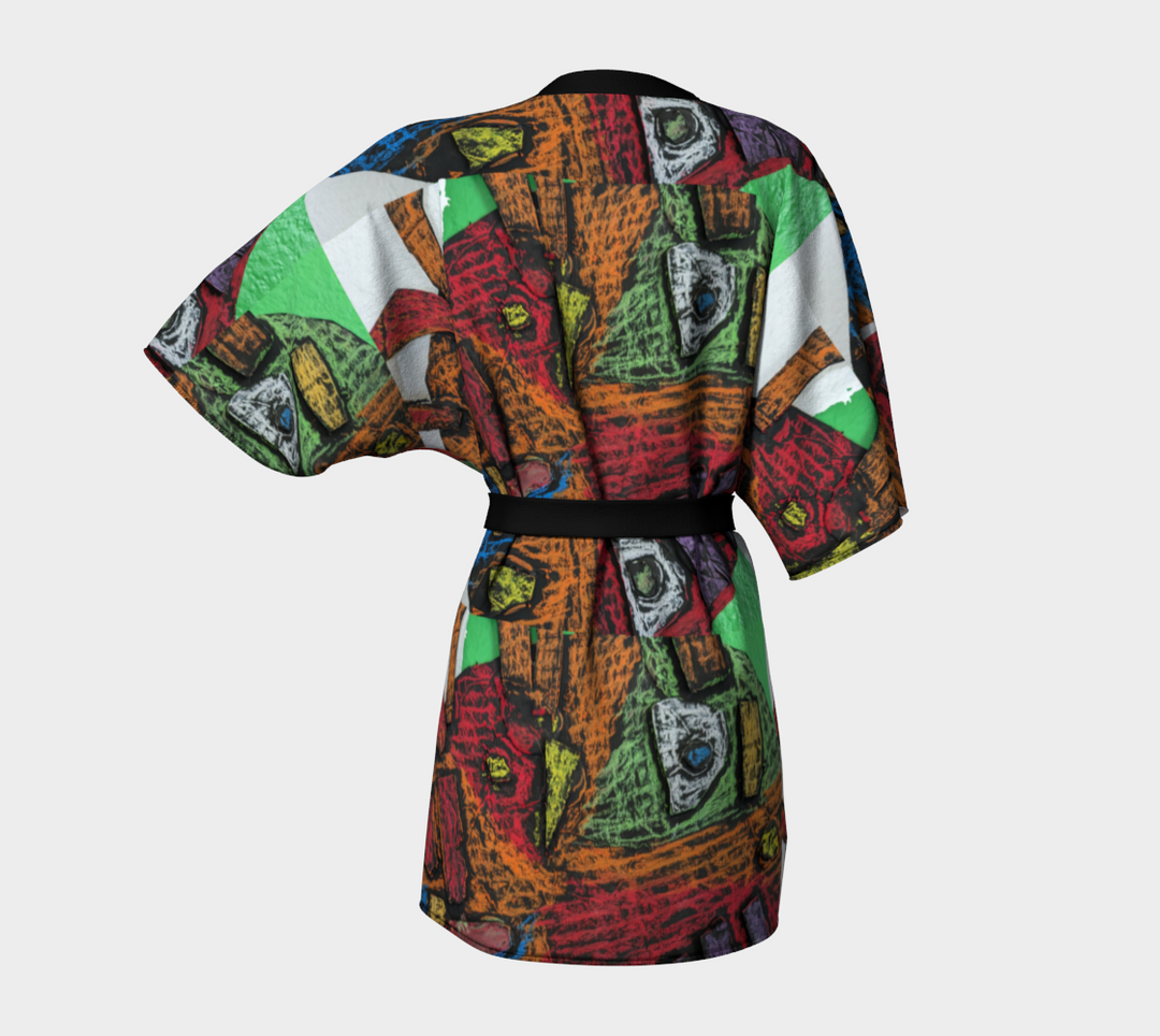 Mardi Gra Mask - Kimono Robe