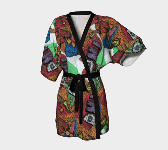 Mardi Gra Mask - Kimono Robe