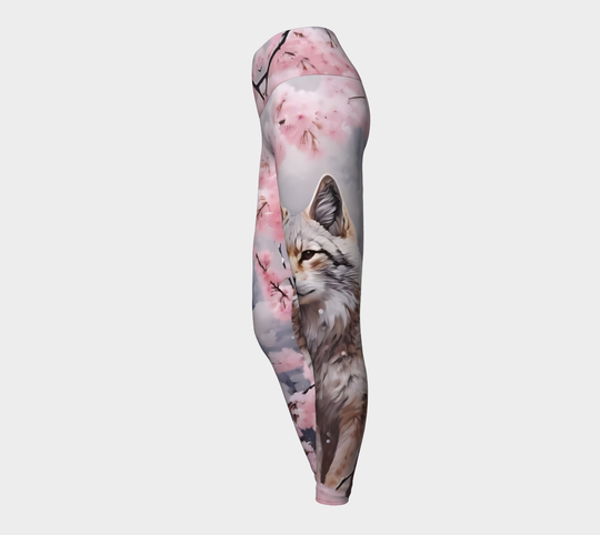 Cherry Blossom Fox  -  Yoga leggings