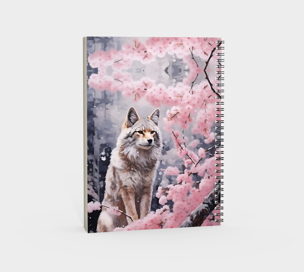 Cherry Blossom Fox  -  Spiral Notebook