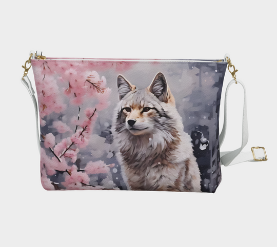 Cherry Blossom Fox - Vegan Leather Purse