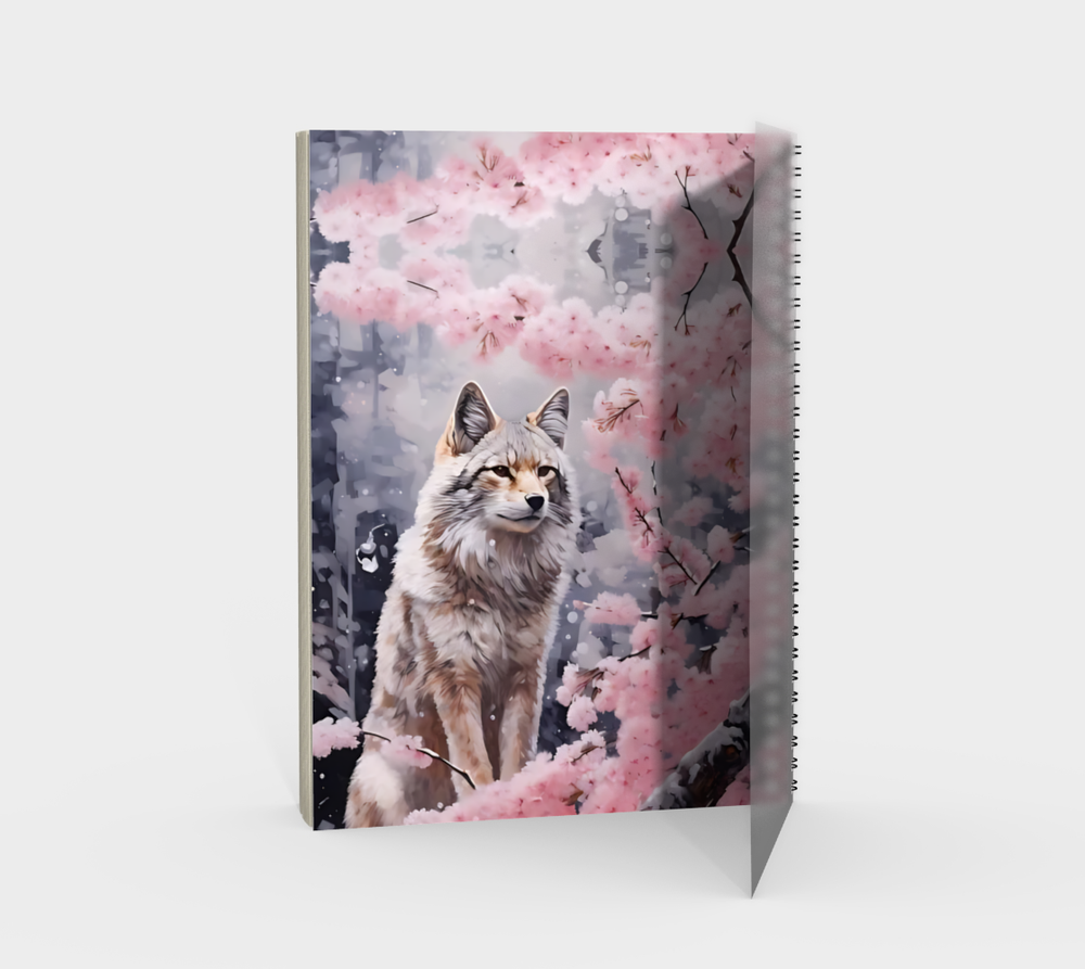 Cherry Blossom Fox  -  Spiral Notebook