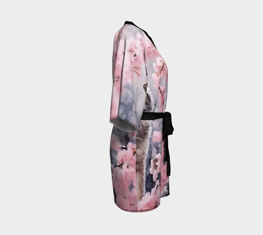 Cherry Blossom Fox - Kimono Robe