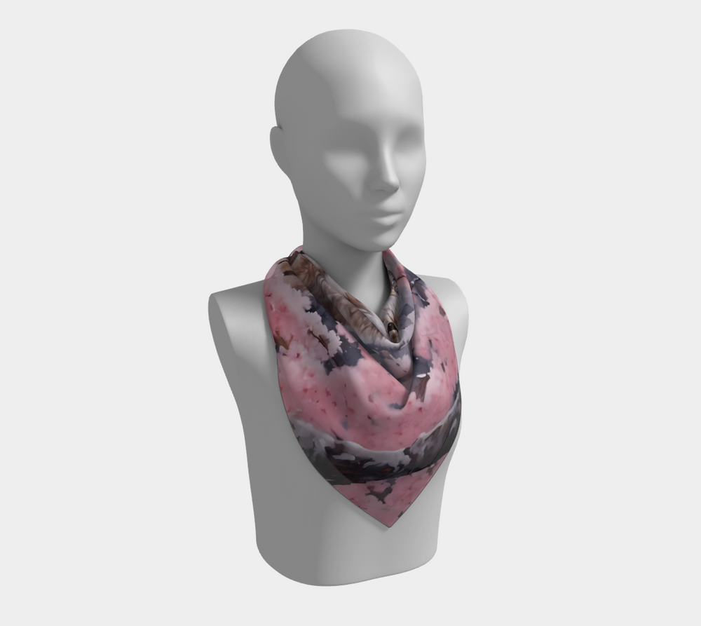 Cherry Blossom Fox - Square Scarf