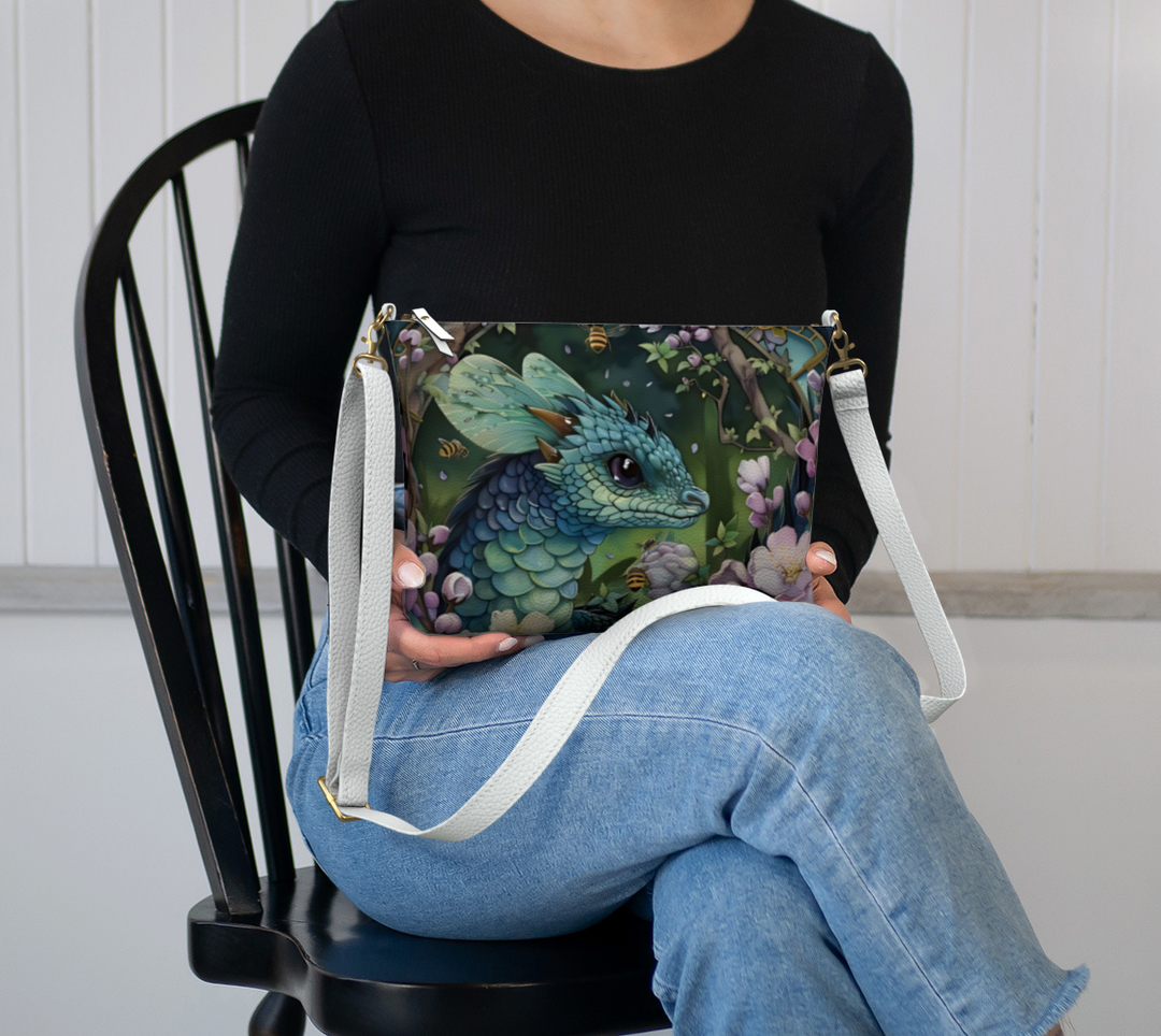 Blue Darter Dragon Vegan Leather Purse