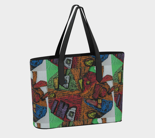 Mardi Gra Mask - Vegan Leather Tote