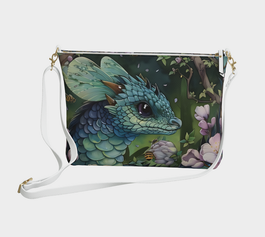 Blue Darter Dragon Vegan Leather Purse