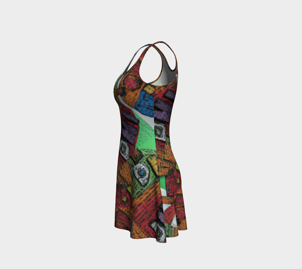 Mardi Gra Mask - Flare Dress