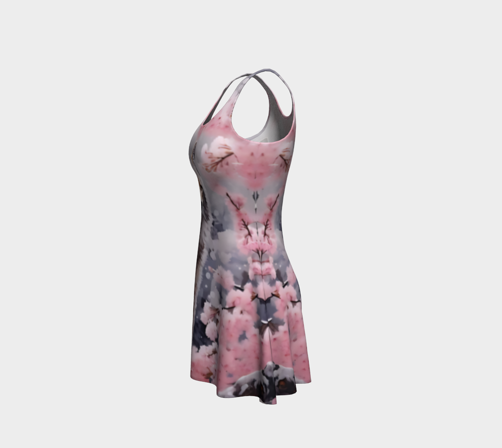 Cherry Blossom Fox - Flare Dress