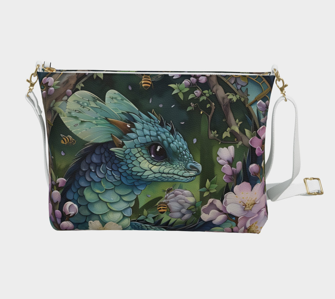 Blue Darter Dragon Vegan Leather Purse