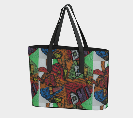 Mardi Gra Mask - Vegan Leather Tote