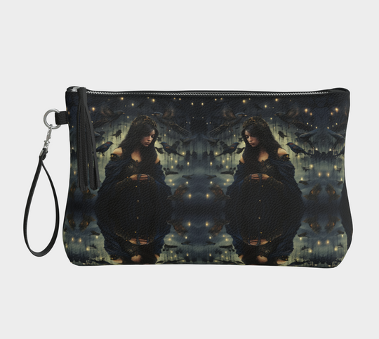 Birds of My Heart Reflection- Vegan Leather Makeup Bag