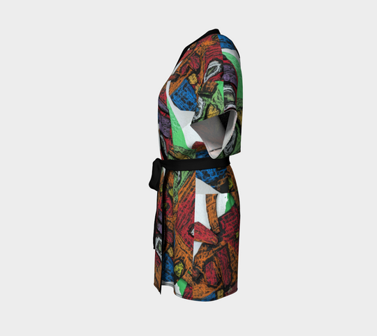 Mardi Gra Mask - Kimono Robe