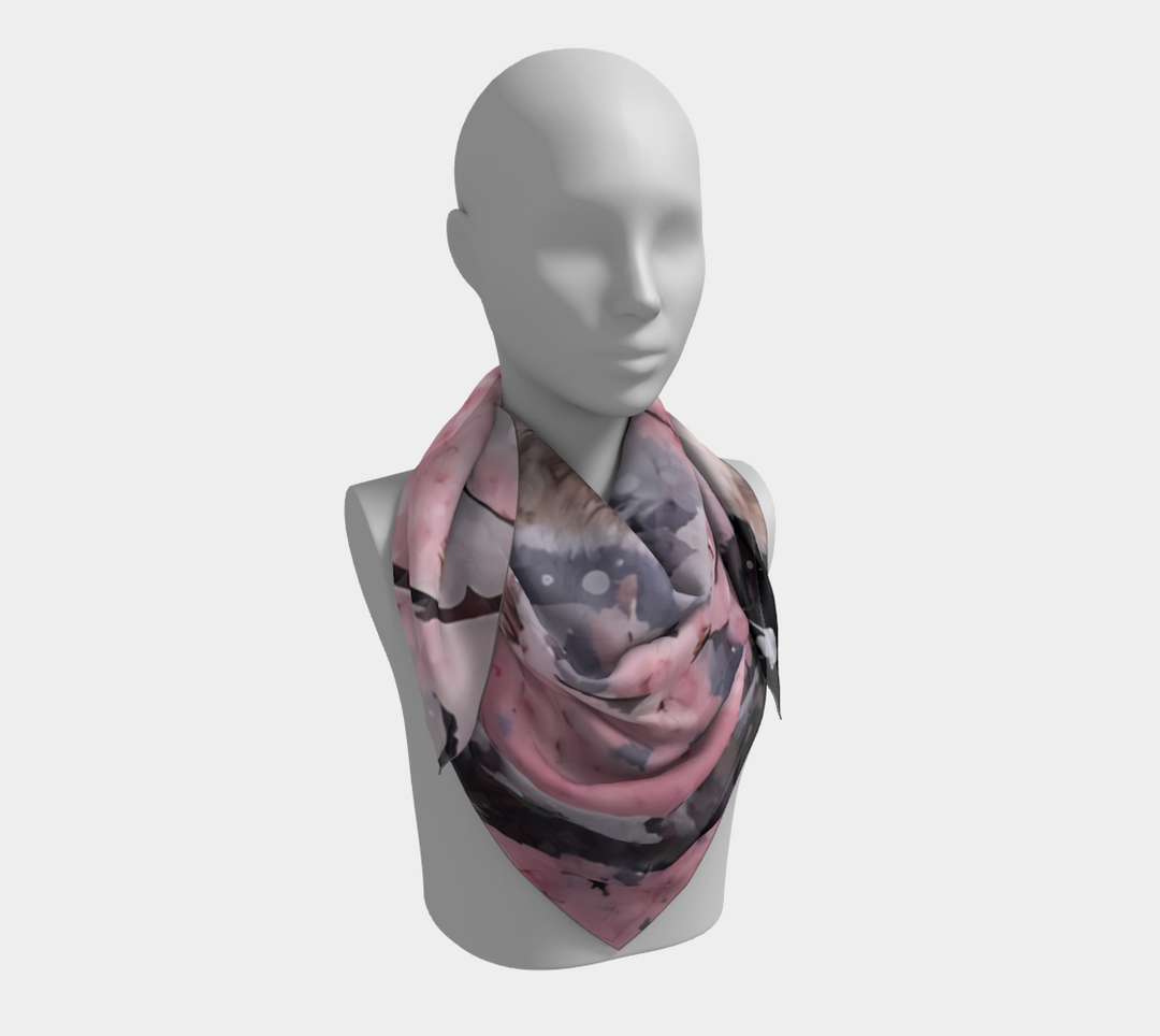 Cherry Blossom Fox - Square Scarf