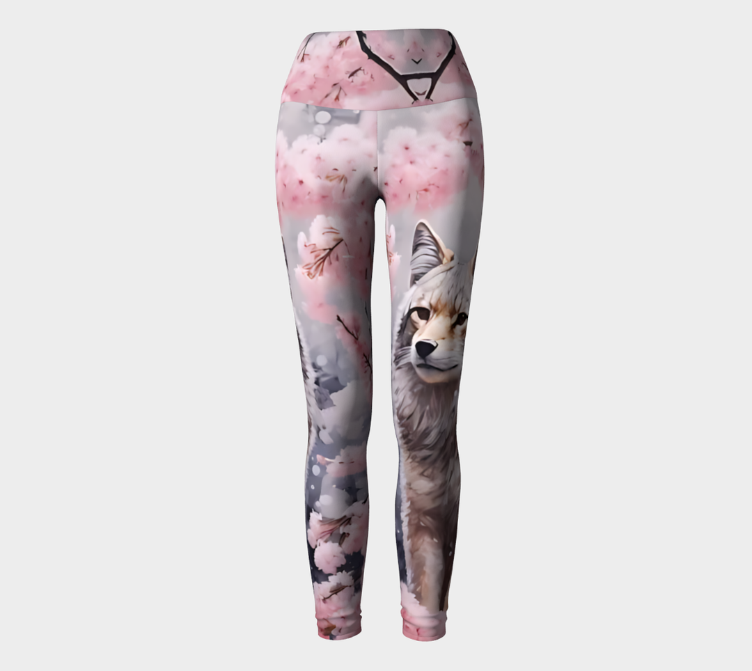 Cherry Blossom Fox  -  Yoga leggings