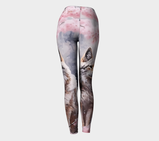 Cherry Blossom Fox  -  Yoga leggings