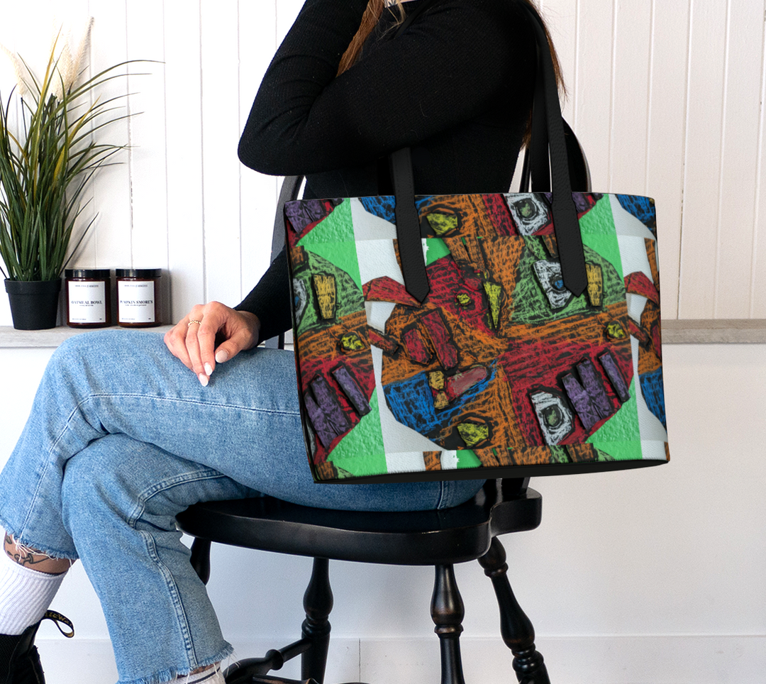 Mardi Gra Mask - Vegan Leather Tote