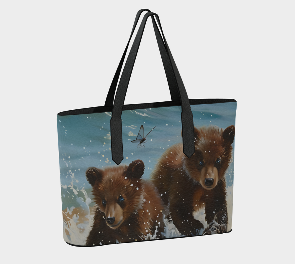 Bear Cubs Splash  -  Vegan Leather Tote