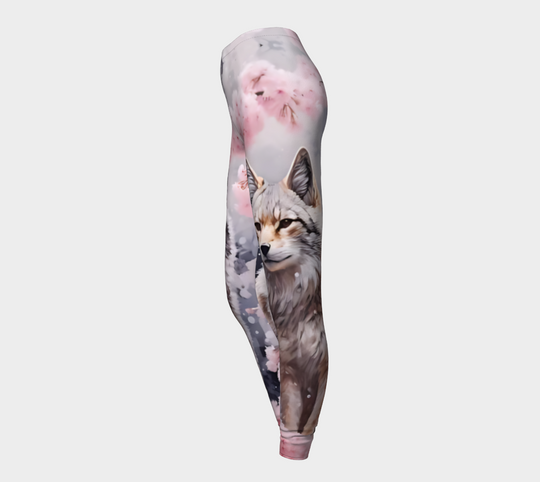 Cherry Blossom Fox 1 -  Yoga leggings