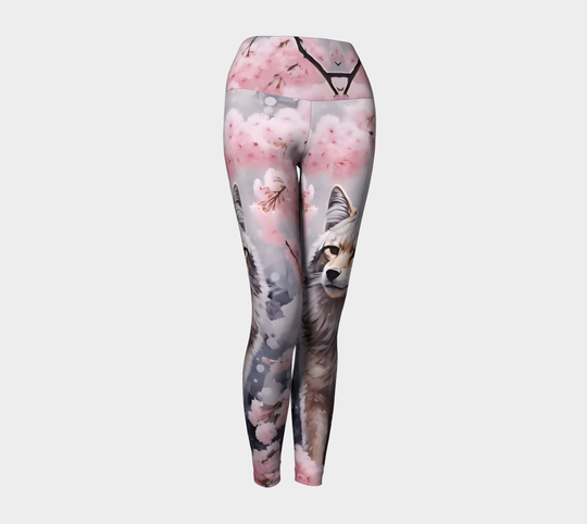 Cherry Blossom Fox  -  Yoga leggings