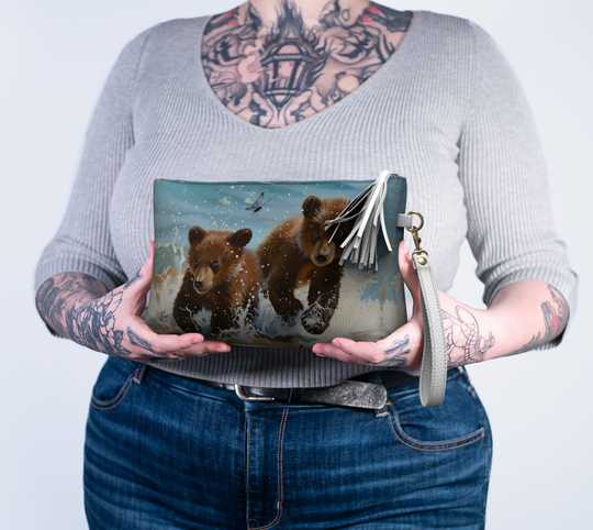 Bear Cubs Splash  -  Vegan Leather Makeup Bag