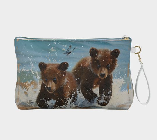 Bear Cubs Splash  -  Vegan Leather Makeup Bag