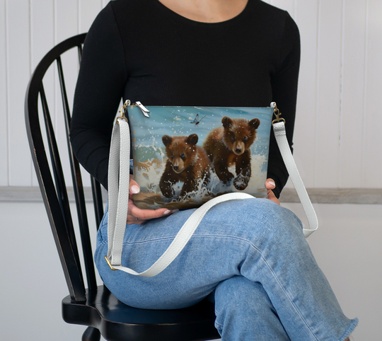 Bear Cubs Splash  -  Vegan Leather Purse