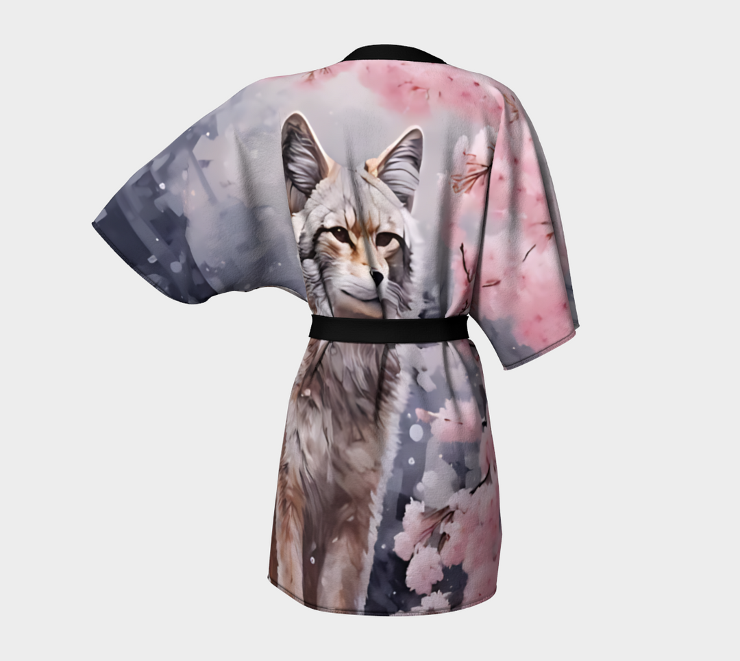 Cherry Blossom Fox - Kimono Robe