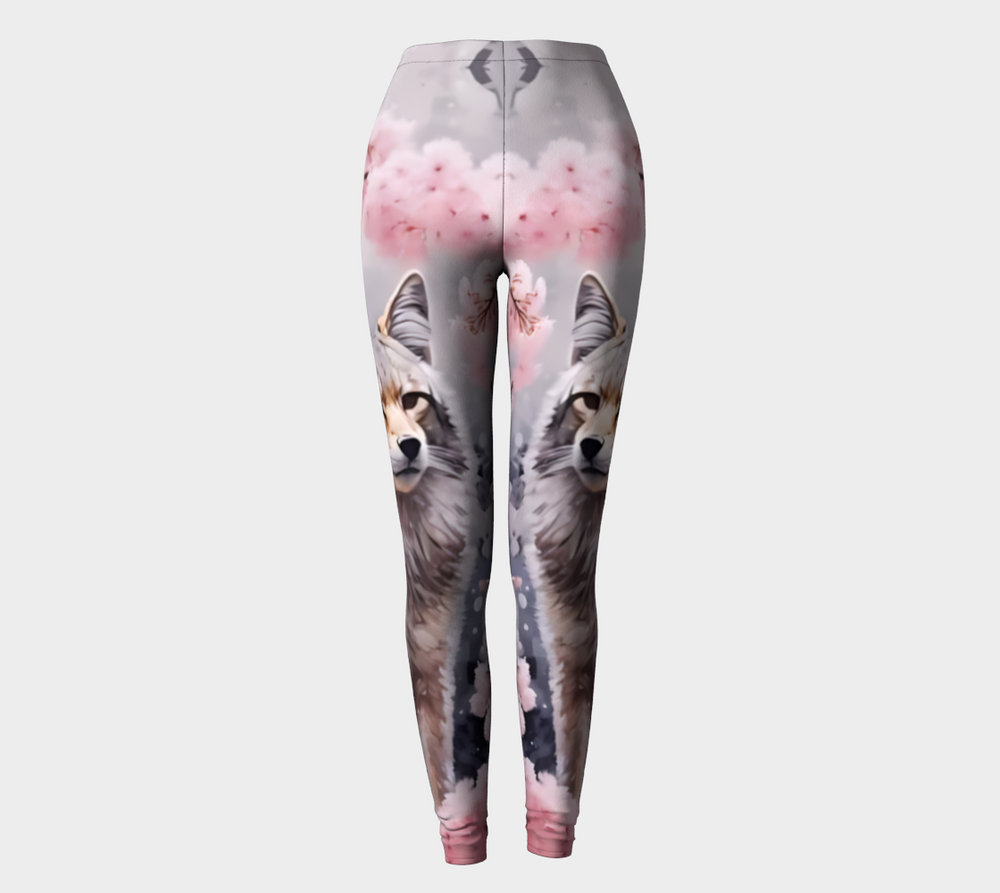 Cherry Blossom Fox 1 -  Yoga leggings