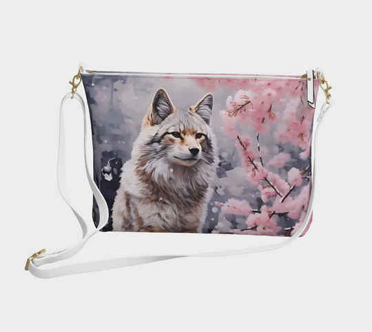 Cherry Blossom Fox - Vegan Leather Purse