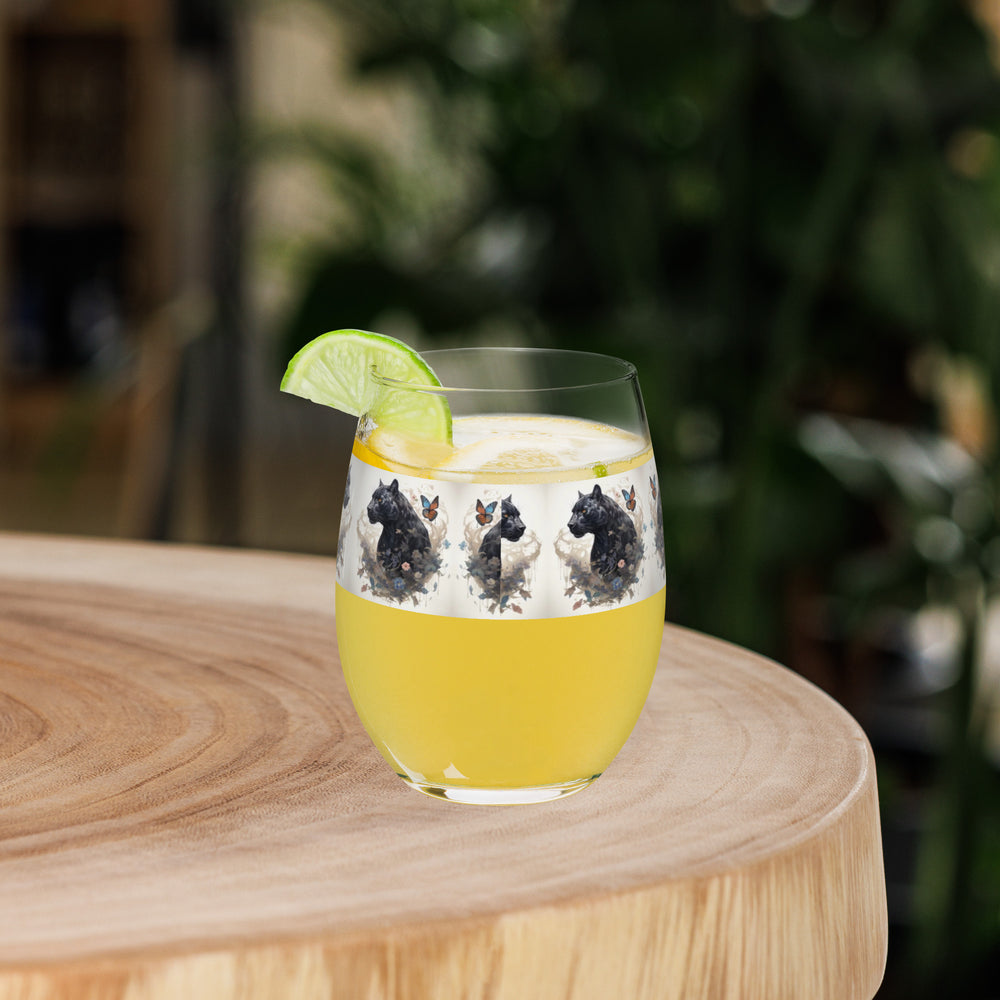 Black Panther Endless Spring Print Stemless Wine Glass
