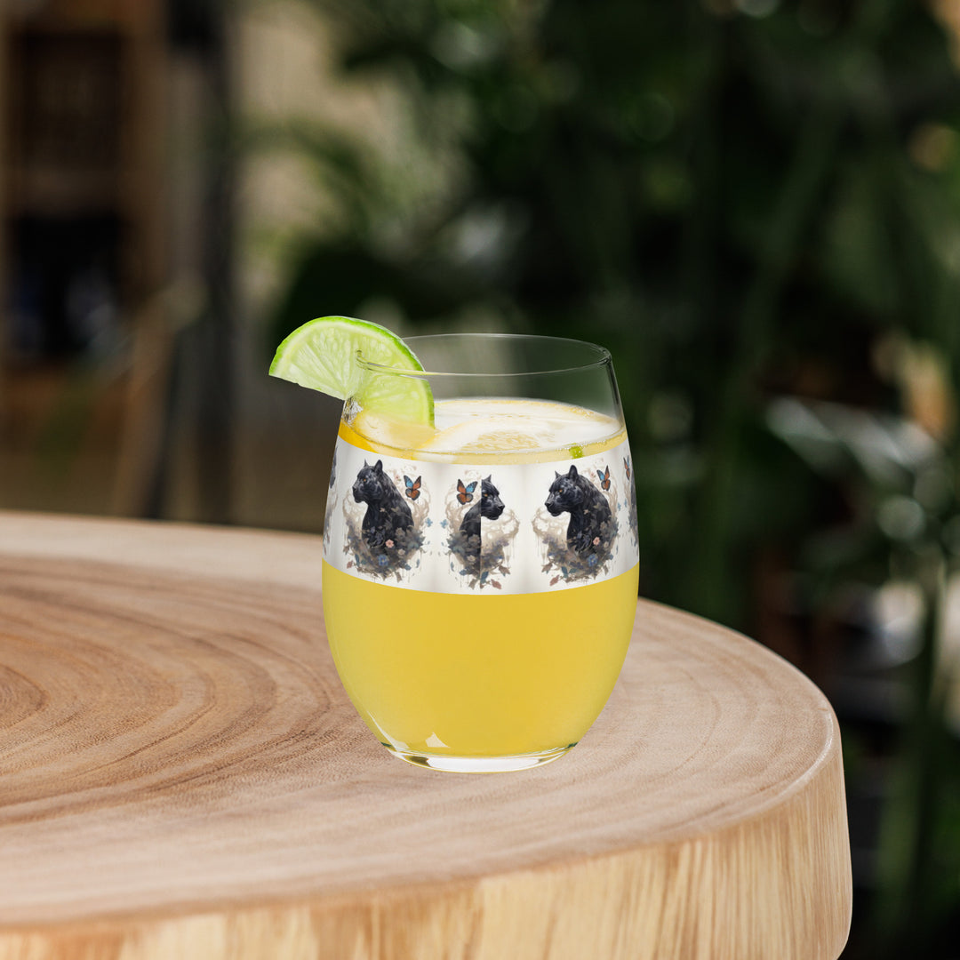 Black Panther Endless Spring Print Stemless Wine Glass