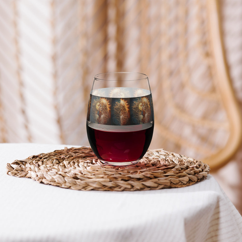 Raven Queen Moon Print Stemless Wine Glass