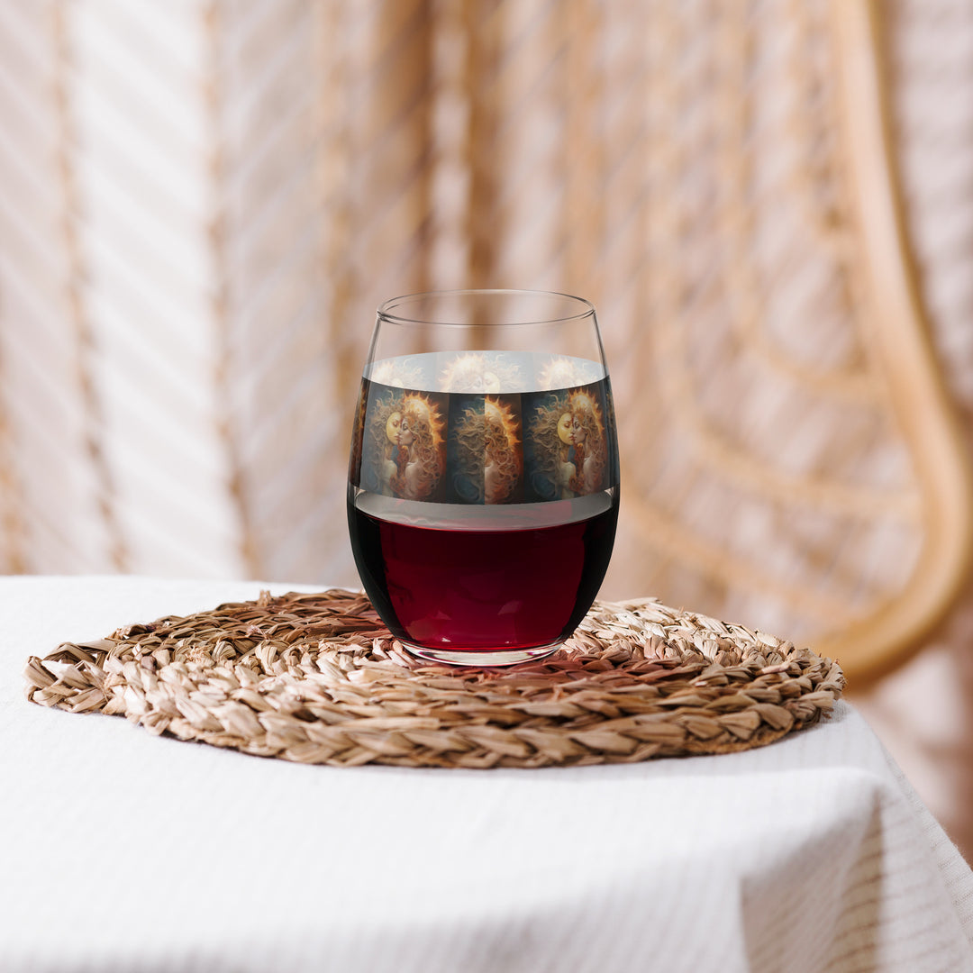 Raven Queen Moon Print Stemless Wine Glass