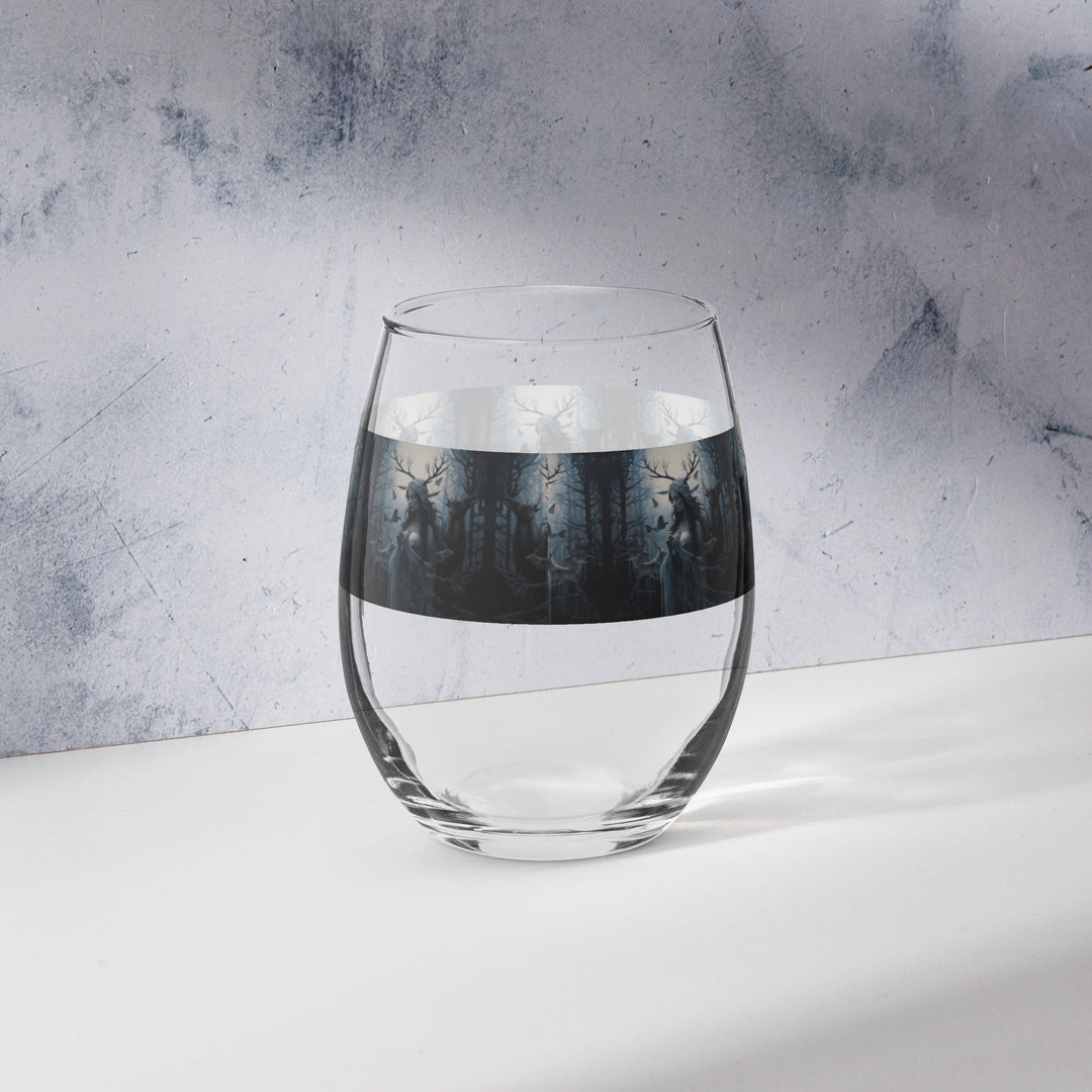Spirit of the Stag Print Stemless Wine Glass