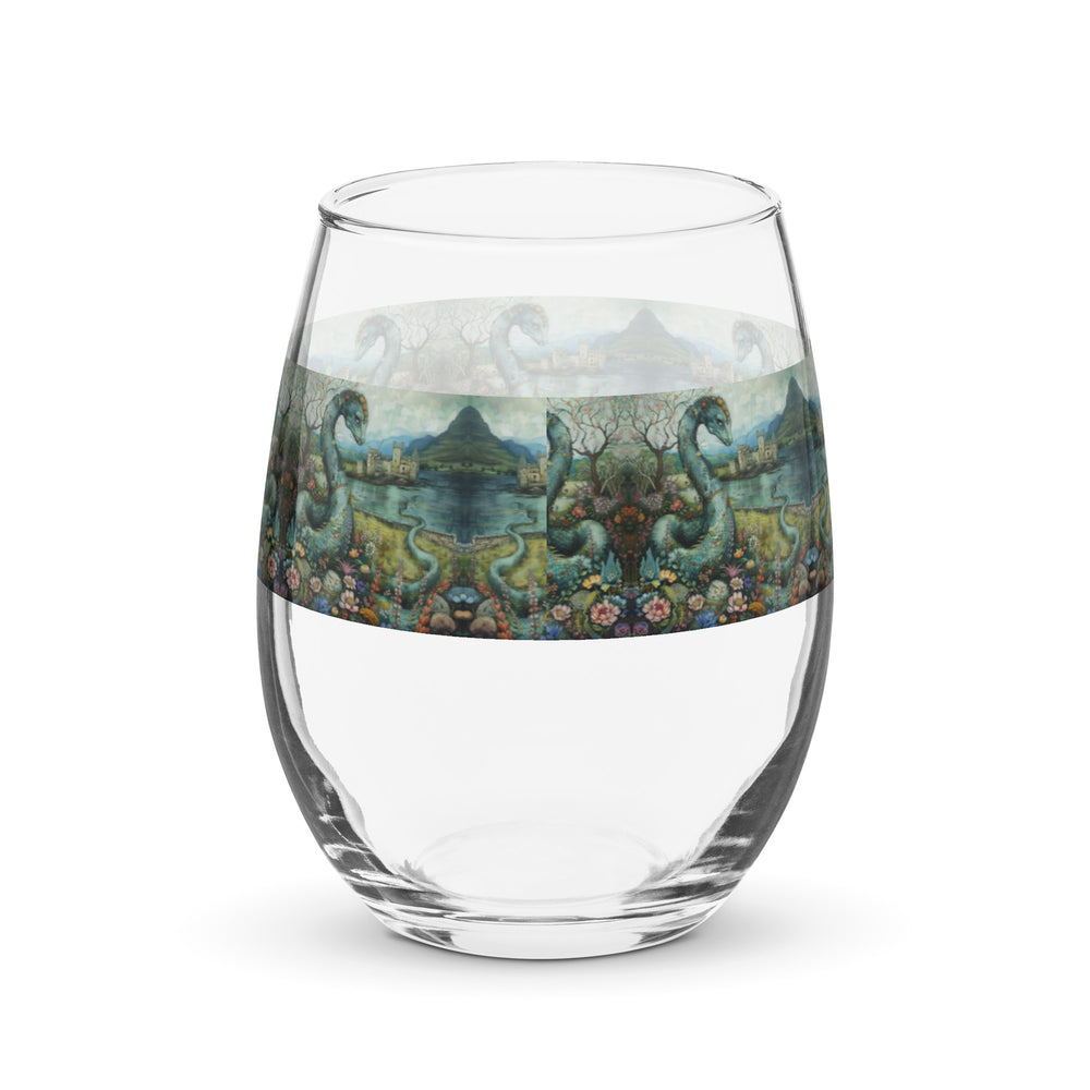 Dreaming of Loch Ness Print Stemless Wine Glass