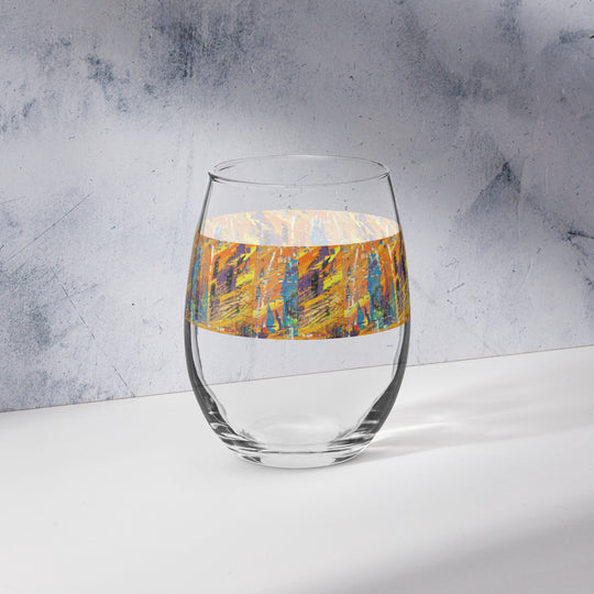 Malibu Nights Print Stemless Wine Glass