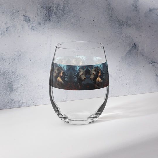 Gargoyle Queen Print Stemless Wine Glass