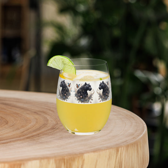 Black Panther Endless Spring Print Stemless Wine Glass