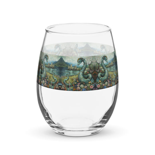Dreaming of Loch Ness Print Stemless Wine Glass