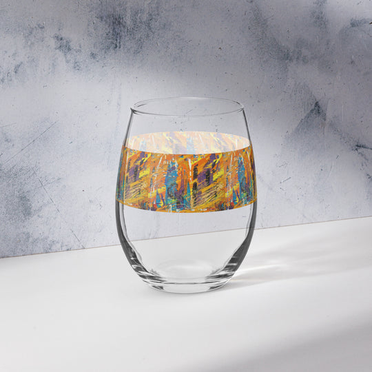 Malibu Nights Print Stemless Wine Glass