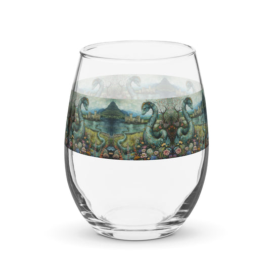 Dreaming of Loch Ness Print Stemless Wine Glass