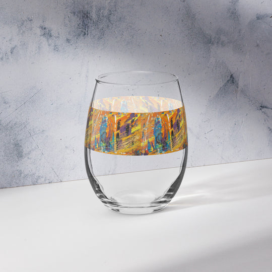 Malibu Nights Print Stemless Wine Glass