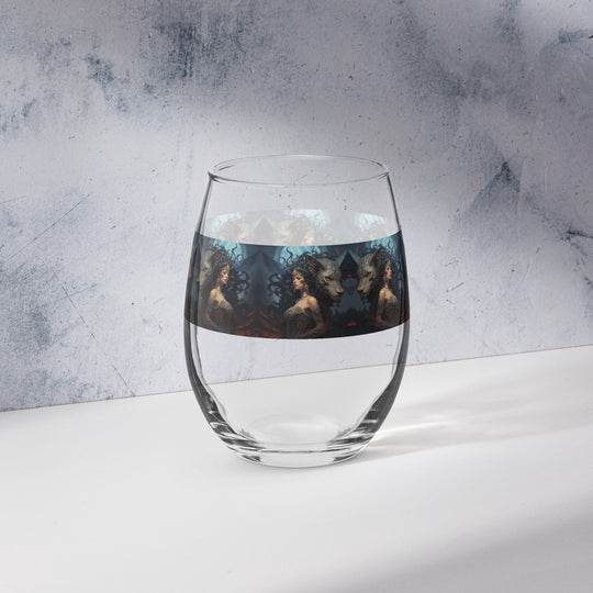 Gargoyle Queen Print Stemless Wine Glass