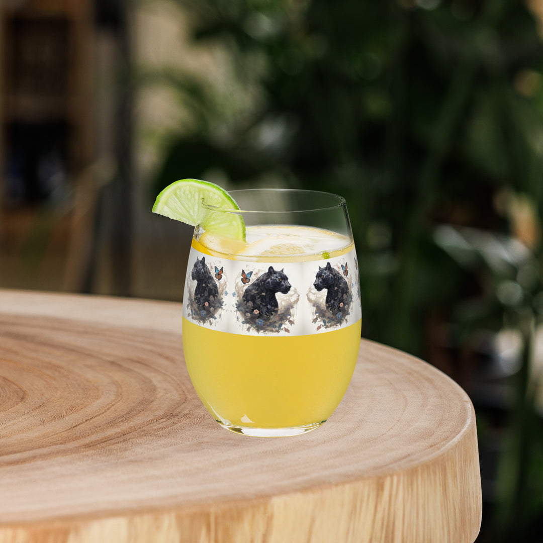 Black Panther Endless Spring Print Stemless Wine Glass