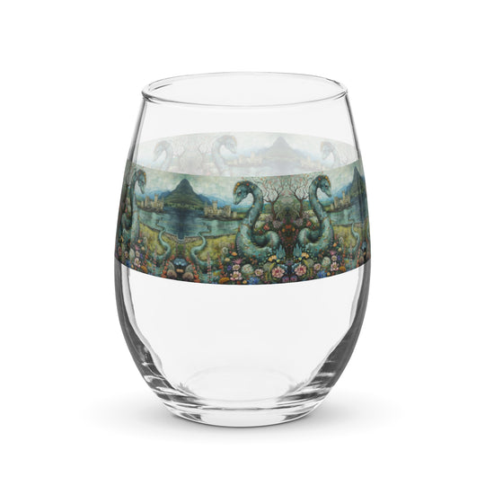 Dreaming of Loch Ness Print Stemless Wine Glass