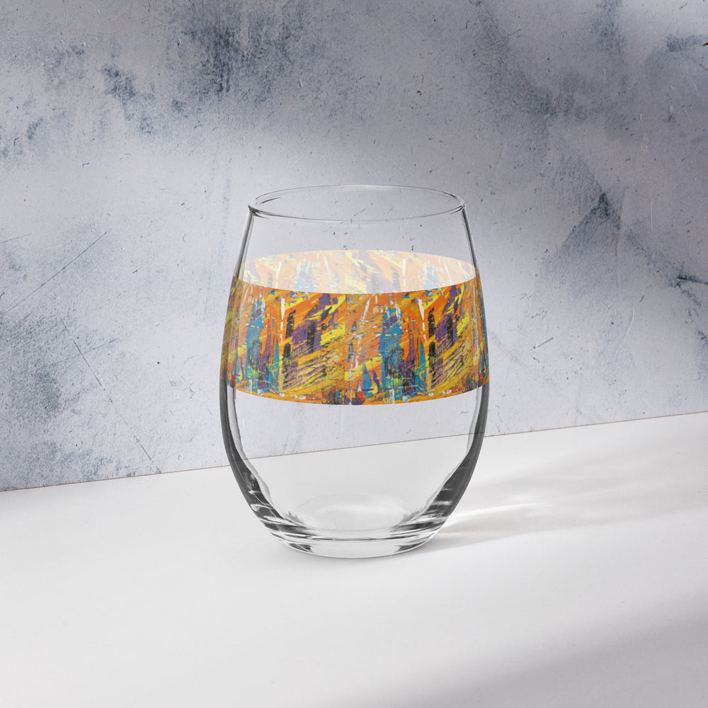 Malibu Nights Print Stemless Wine Glass