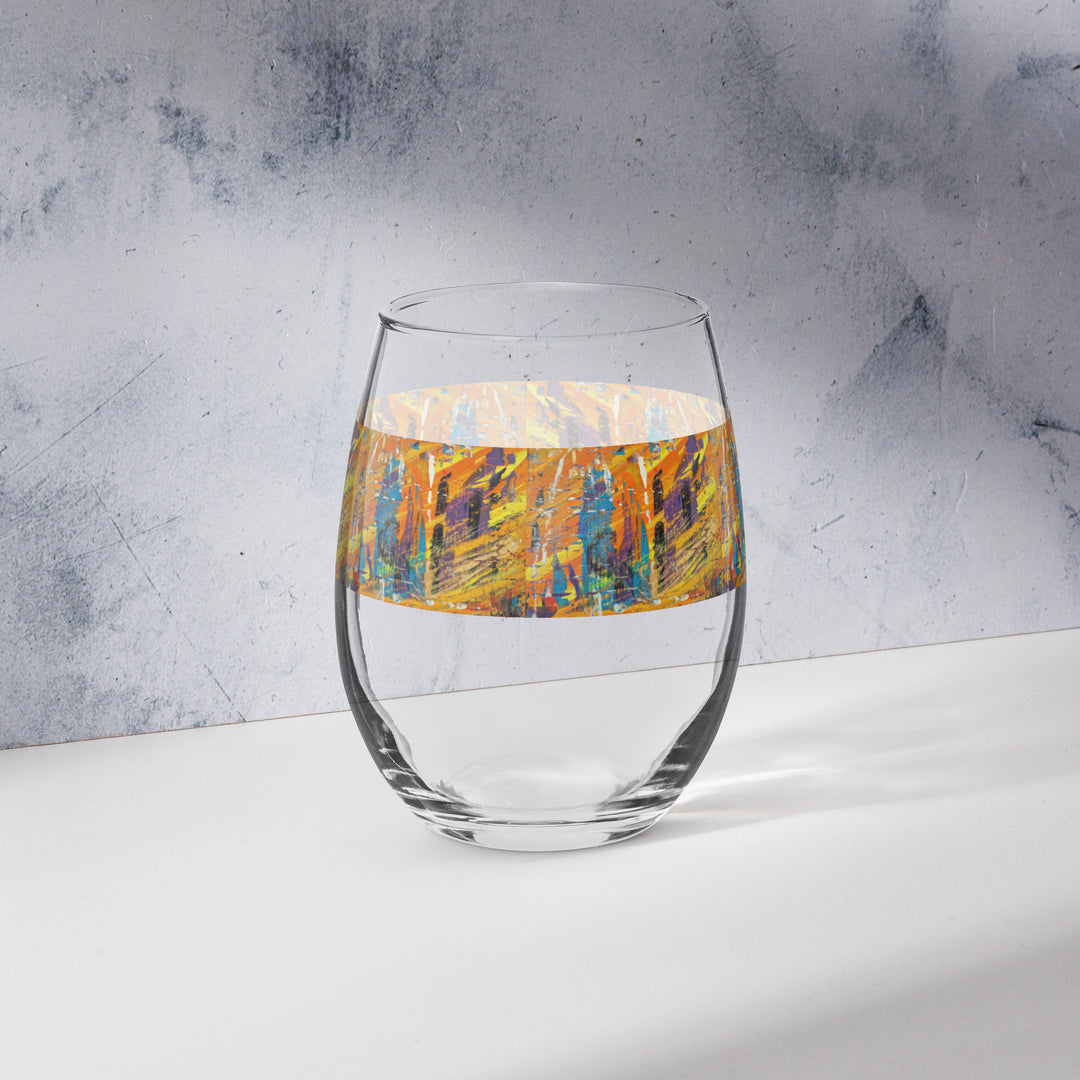 Malibu Nights Print Stemless Wine Glass