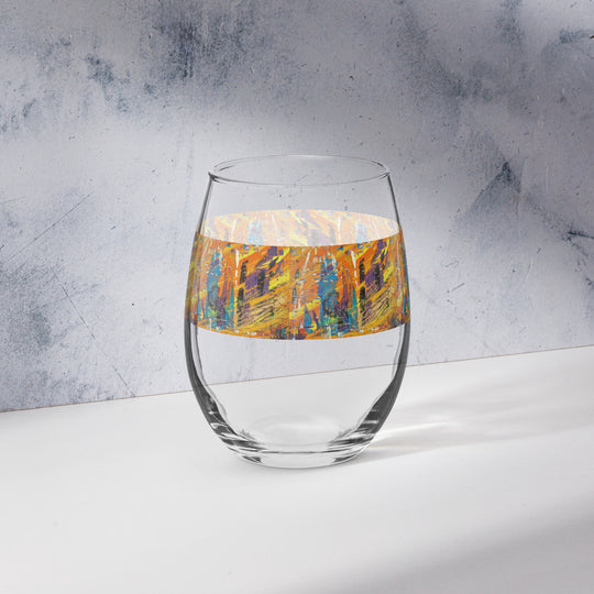 Malibu Nights Print Stemless Wine Glass